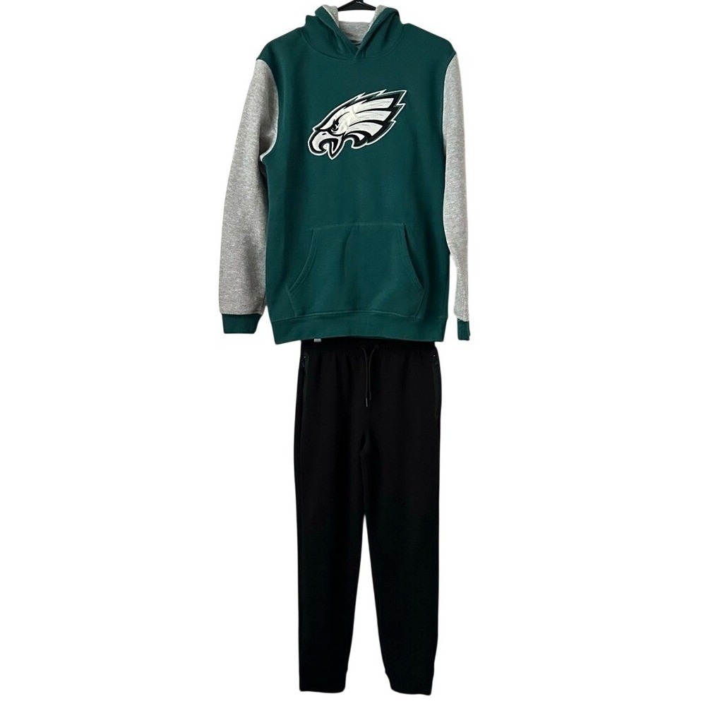 NFL Team Apparel‎ Green Philadelphia Eagles Hoodie & Old Navy Black Jogger Pants